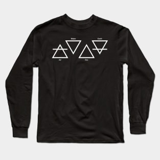 Air Fire Water Earth Four Elements Greek Triangle Symbols Long Sleeve T-Shirt